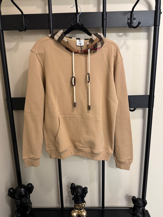 Burberry check hoodie cream