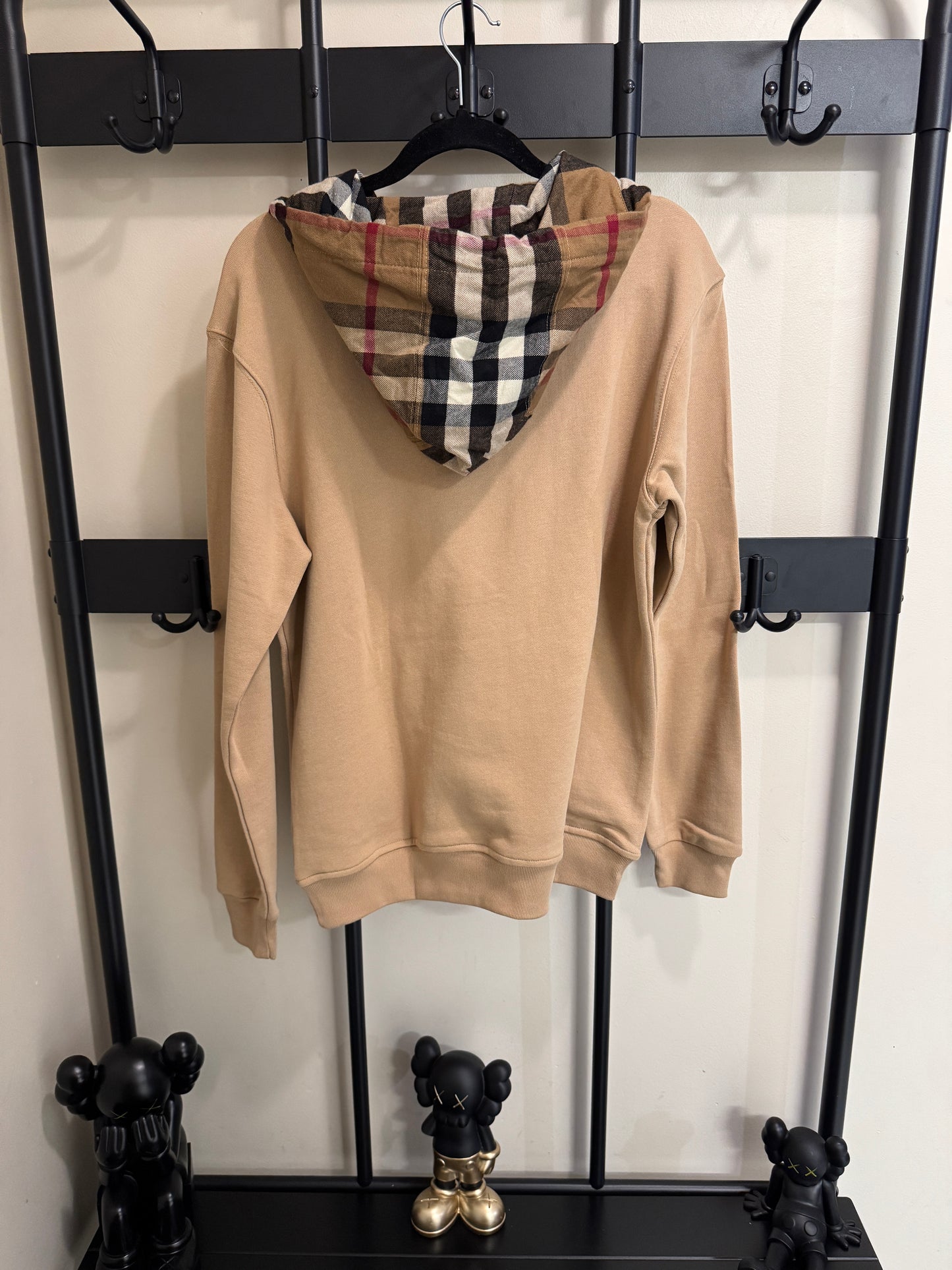 Burberry check hoodie cream
