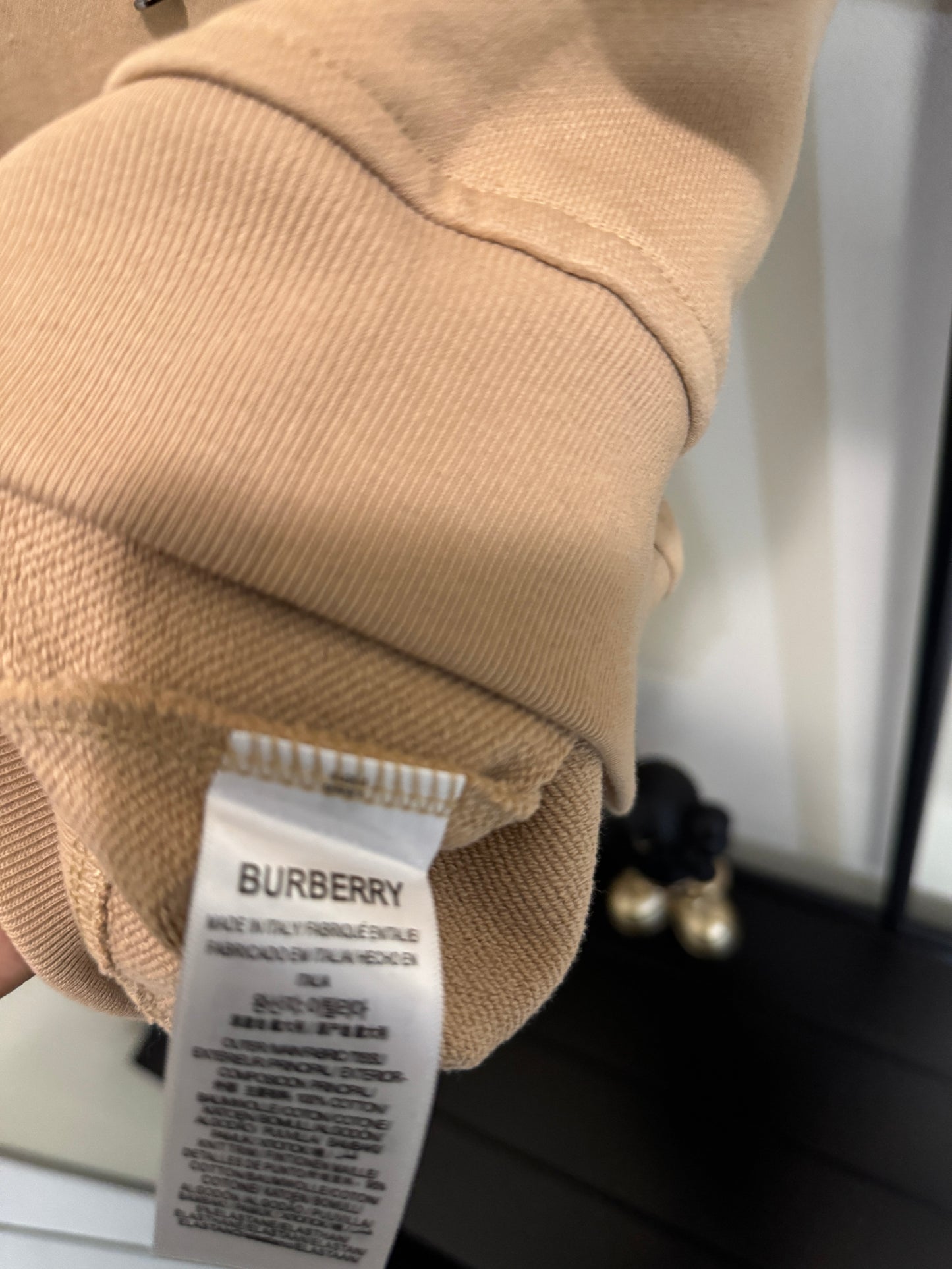 Burberry check hoodie cream